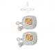 Orecchini pendenti quadrati con pavè di zirconi bianchi e arancio in argento 925