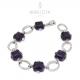 Bracciale con quarzo viola in argento 925 rodiato