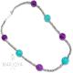 Collana girocollo corto con ematite e quarzo viola e verde tiffany in argento 925
