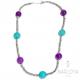 Collana girocollo corto con ematite e quarzo viola e verde tiffany in argento 925