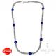 Collana girocollo corto con ematite e quarzo blu in argento 925