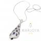 Collana con goccia pendente in argento 925 e zirconi bianchi e viola