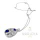 Collana con pendolo pendente in argento 925 con zirconi bianchi e blu