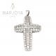 Croce pendente in argento 925 con zirconi bianchi