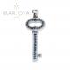 Chiave pendente in argento 925 con zirconi blu