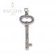 Chiave pendente in argento 925 con zirconi viola