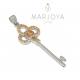 Chiave pendente in argento 925 con zirconi arancio