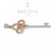 Chiave pendente in argento 925 con zirconi arancio