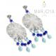 Orecchini pendenti alla zingara con turchese e quarzo blu in argento 925