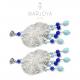 Orecchini pendenti alla zingara con turchese e quarzo blu in argento 925