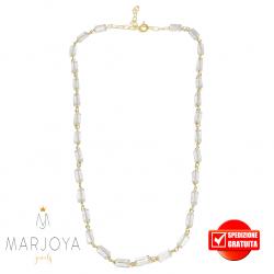 Collana girocollo stile rosario con baguette di swarovski bianco trasparente e argento 925 dorato