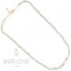 Collana girocollo stile rosario con baguette di swarovski bianco trasparente e argento 925 dorato