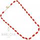 Collana girocollo stile rosario con baguette di swarovski rossi e argento 925 dorato