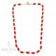 Collana girocollo stile rosario con baguette di swarovski rossi e argento 925 dorato