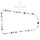 Collana girocollo stile rosario con swarovski multicolor e argento 925 dorato