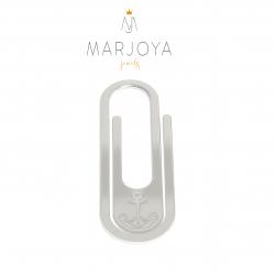 Fermasoldi in argento 925 rodiato con ancora