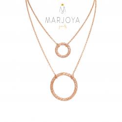 Collana doppio cerchio filigranato in argento 925 rosè