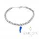 Bracciale con cornetto blu in argento 925 ed ematite,regolabile