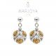 Orecchini charms in argento 925 con zirconi champagne