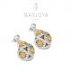 Orecchini charms in argento 925 con zirconi champagne