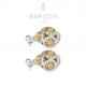 Orecchini charms in argento 925 con zirconi champagne