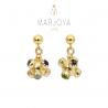 Orecchini navicella in argento dorato con zirconi multicolor