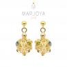Orecchini charms in argento dorato con zirconi multicolor