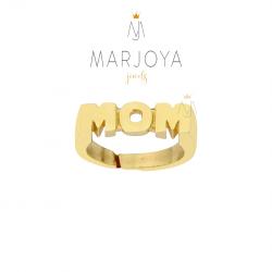 Anello MOM in argento 925 dorato, regolabile