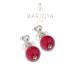 Orecchini pendenti con quarzo bordeaux,perle e argento 925
