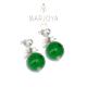 Orecchini pendenti con quarzo verde,perle e argento 925