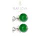 Orecchini pendenti con quarzo verde,perle e argento 925