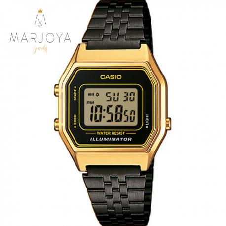 Orologio casio la680wegb-1 acciaio nero cassa oro unisex