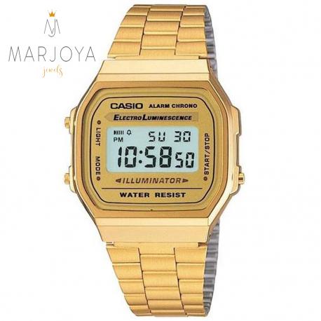 Orologio casio a168wg-9 acciaio dorato unisex