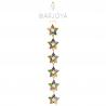 Mono orecchino stelle pendenti con zirconi multicolor e smalto in argento dorato