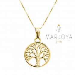Collana con albero della vita in argento 925 dorato