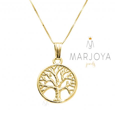 Collana con albero della vita in argento 925 dorato