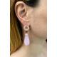 Orecchini in argento 925 rosè con pendoli di quarzo rosa e viola