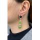 Orecchini pendoli in argento 925 rosè con onice e quarzo verde
