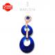 Pendente lungo con quarzo blu, zirconi e argento rosè