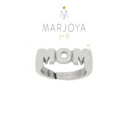 Anello MOM in argento 925 rodiato, regolabile