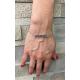 Bracciale scritta MAMMA in argento 925 con zirconi blu, regolabile