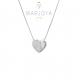 Collana con cuore liscio e zirconi bianchi in argento 925 rodiato