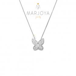 Collana cuore smaltato rosso Mamma con zirconi, Argento - Feelings Jewels