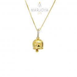 Collana campanella capri con zirconi in argento 925 dorato