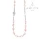 Rosario con swarovski rosa in argento 925 collana girocollo, cubetti