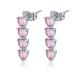 Orecchini cuori pendenti rosa in acciaio ipoallergenico Brand Gioielli