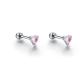 Orecchini piercing cuore rosa in acciaio ipoallergenico Brand Gioielli