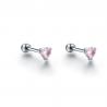 Orecchini piercing cuore rosa in acciaio ipoallergenico Brand Gioielli