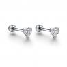 Orecchini piercing cuore bianco in acciaio ipoallergenico Brand Gioielli