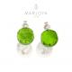 Orecchini in argento 925 con perle barocche e swarovski verde